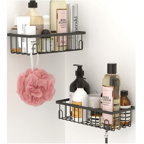 Other - Brand New 2 Piece Shower Caddy Adhesive Rack Shelf Baskets Matte Black